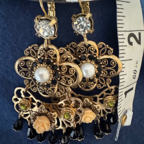 CAbi Gold and Black Baroque Earrings - Picture 10 of 12